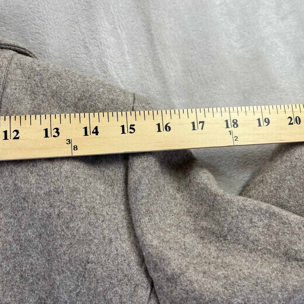 London Fog Pea Coat Women M Tan Wool Blend Double Breasted Timeless Fall Neutral - Picture 10 of 11